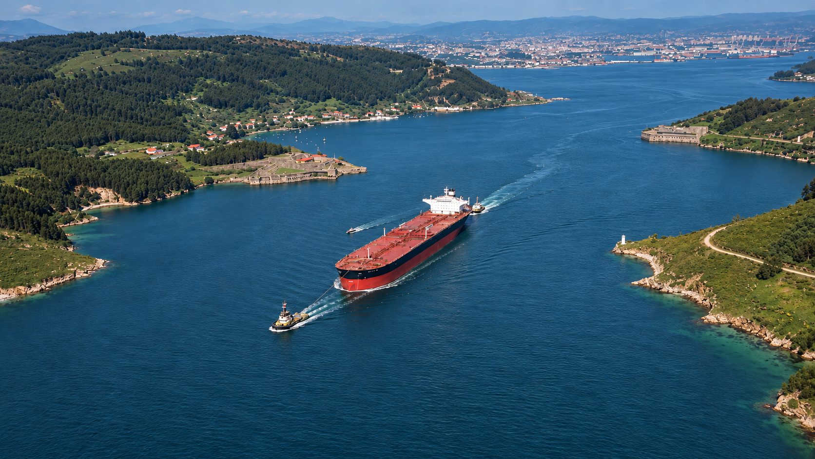 Entrance of the Ría de Ferrol from the air